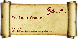 Zsoldos Andor névjegykártya